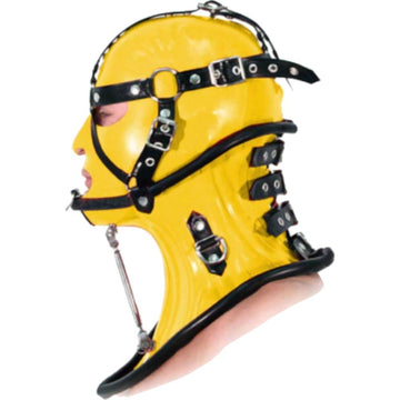 Faux Leather Sex Slave Mask Hood