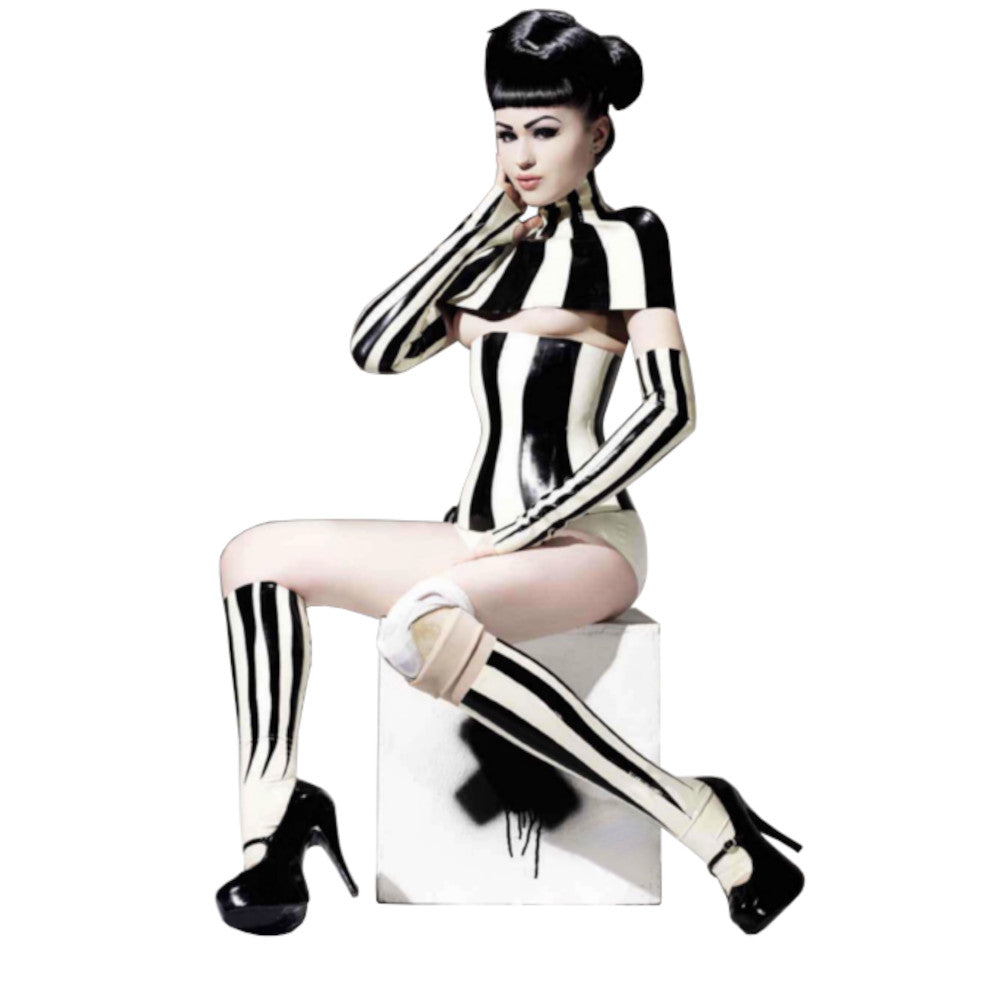 Striped Latex Dominatrix Clothing