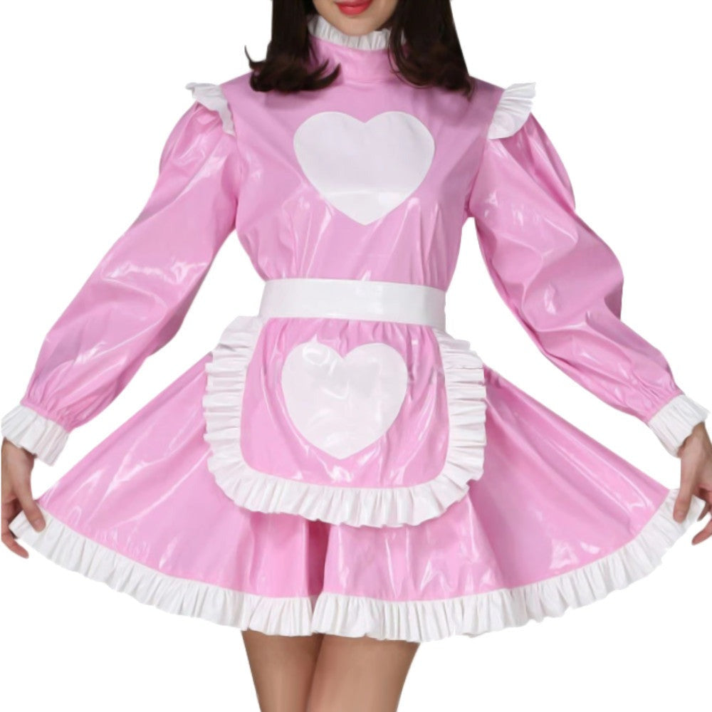 pink latex maid dress Amazon.com: Pink and White Sexy French Maid Latex Dress with Trims at Apron Rubber Uniform Playsuit Bodycon,Pink with White,X-Large : Clothing, Shoes & Jewelry