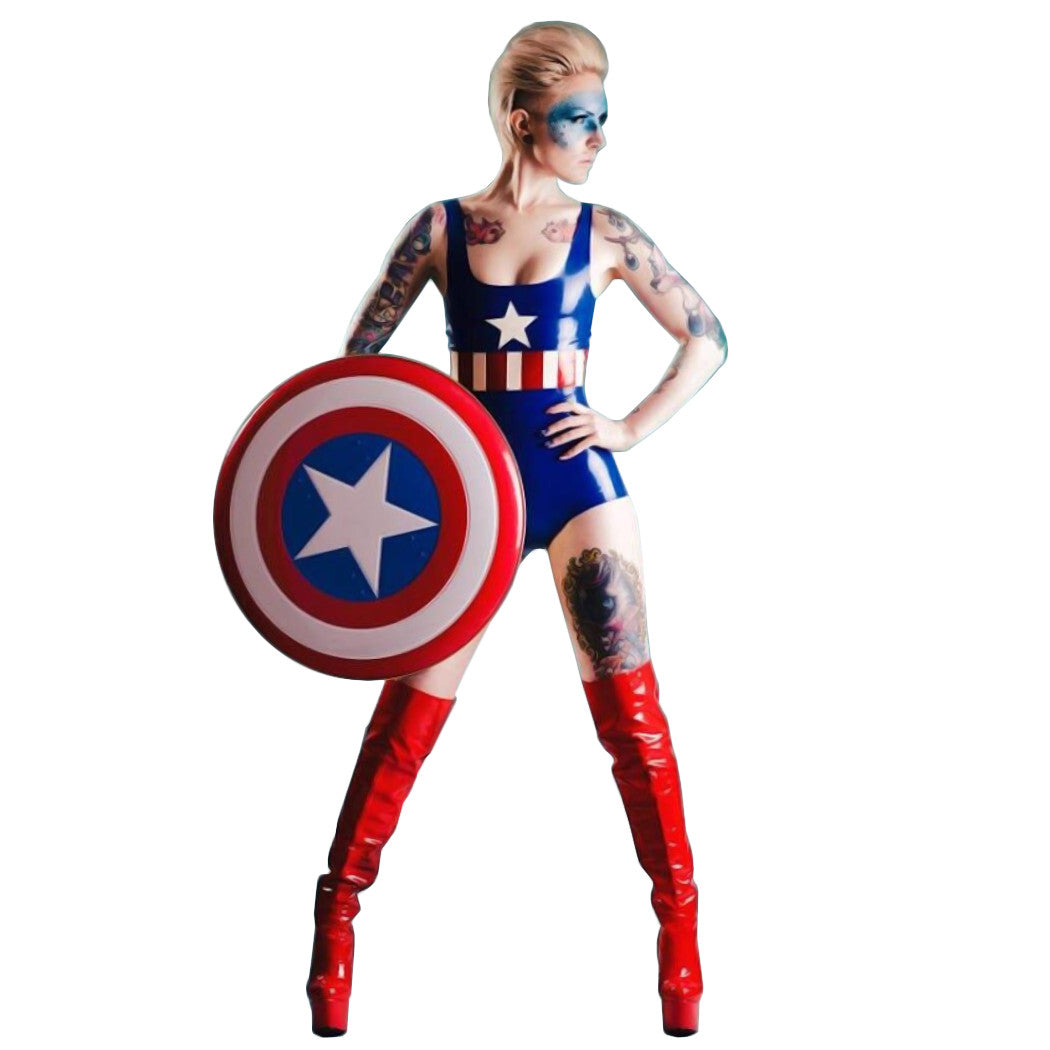 Women S Captain America Bodysuit Costume Laidtex