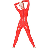 Vibrant Red Latex Jumpsuit
