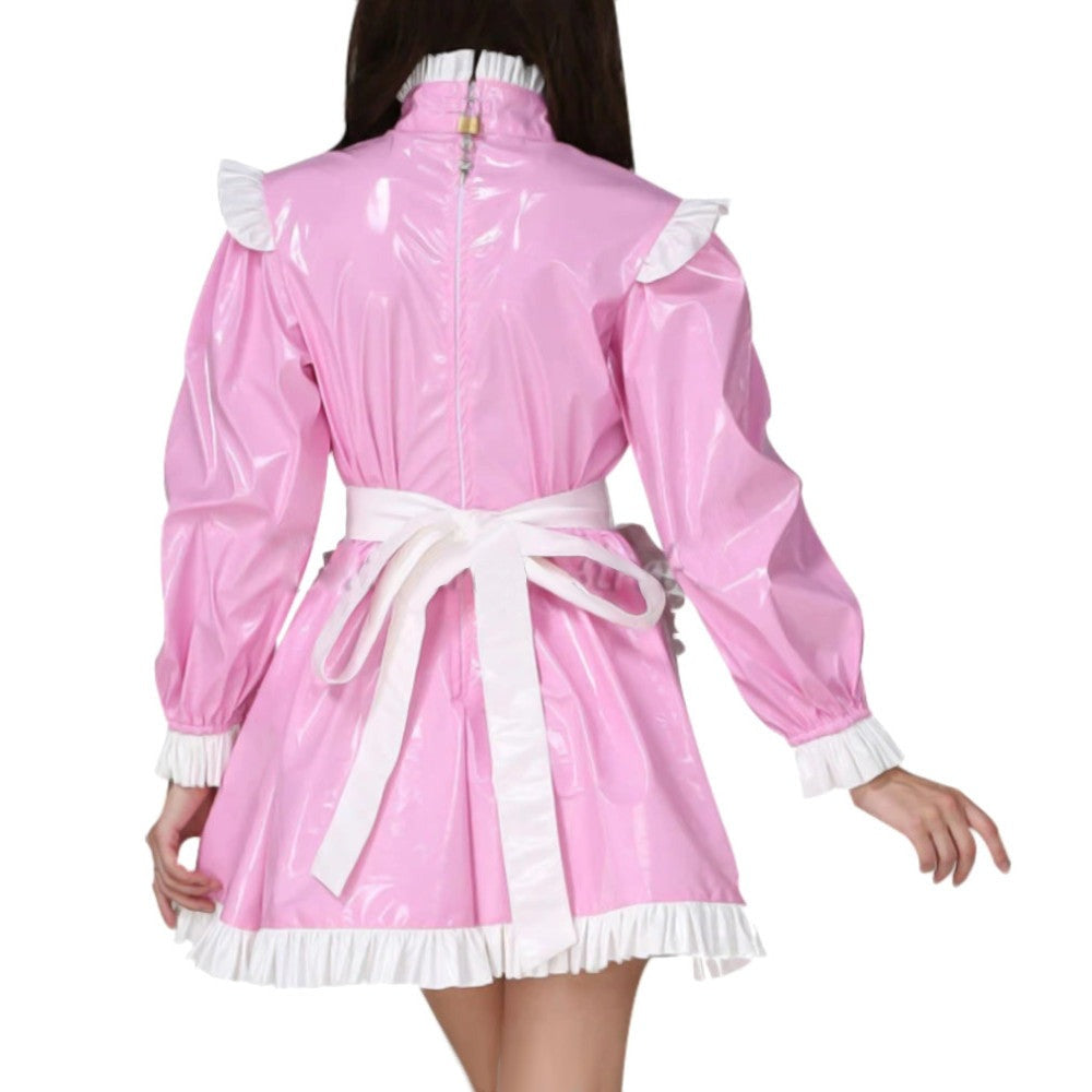 pink latex maid dress Pink PVC Melody Maid Dress Skin Two UK