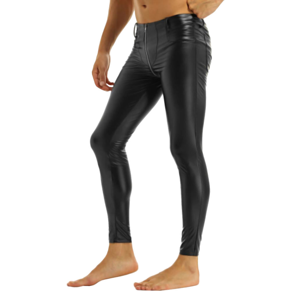 Zippered Crotch Men's Vinyl Pants