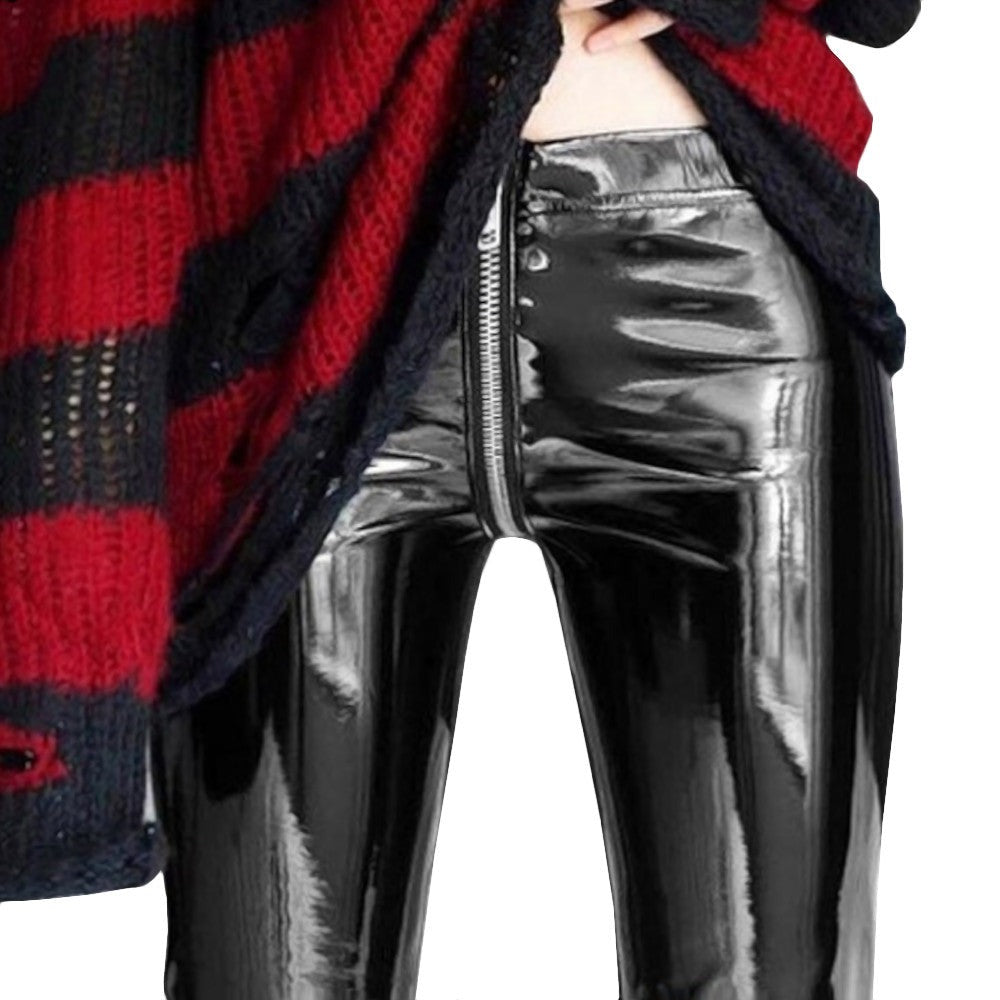 Zipper Crotch PU Pants