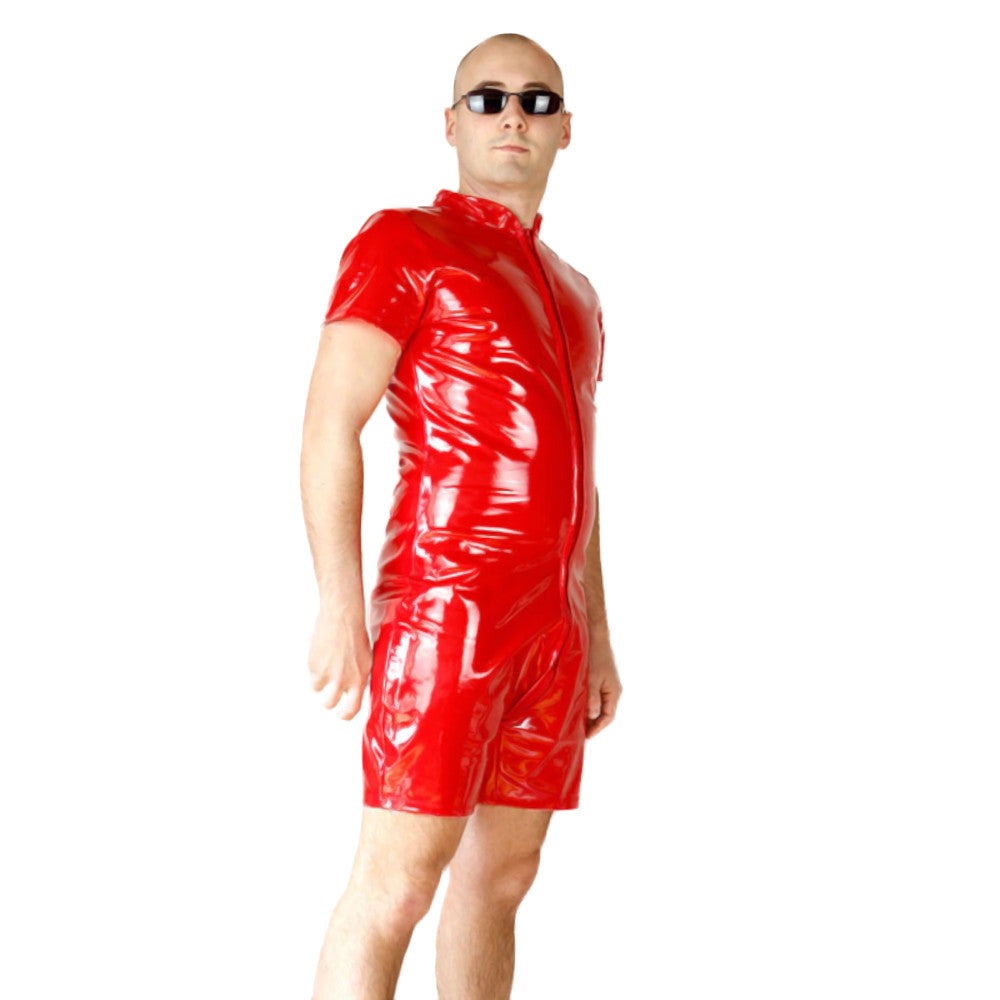 Sleek Men's PVC Bodysuit