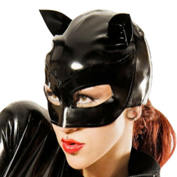 Playful Latex Cat Mask Hood