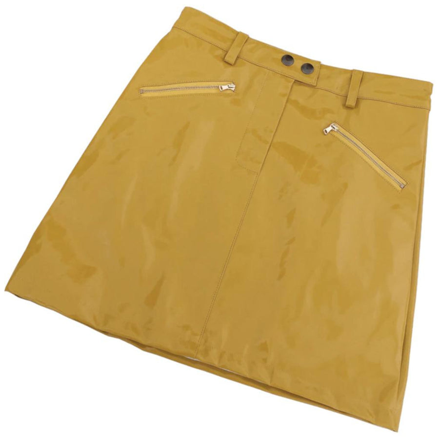 Yellow Vinyl Skirt with Pockets