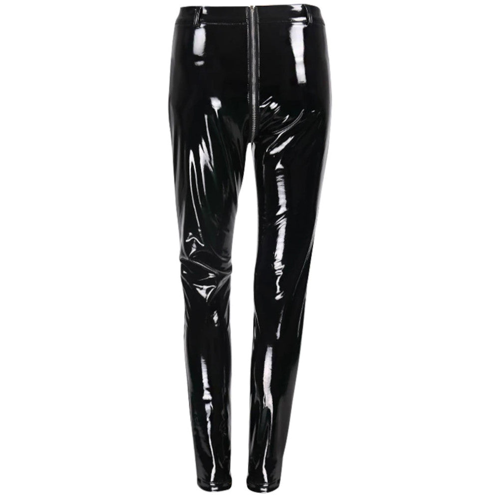 Zipper Crotch PU Pants