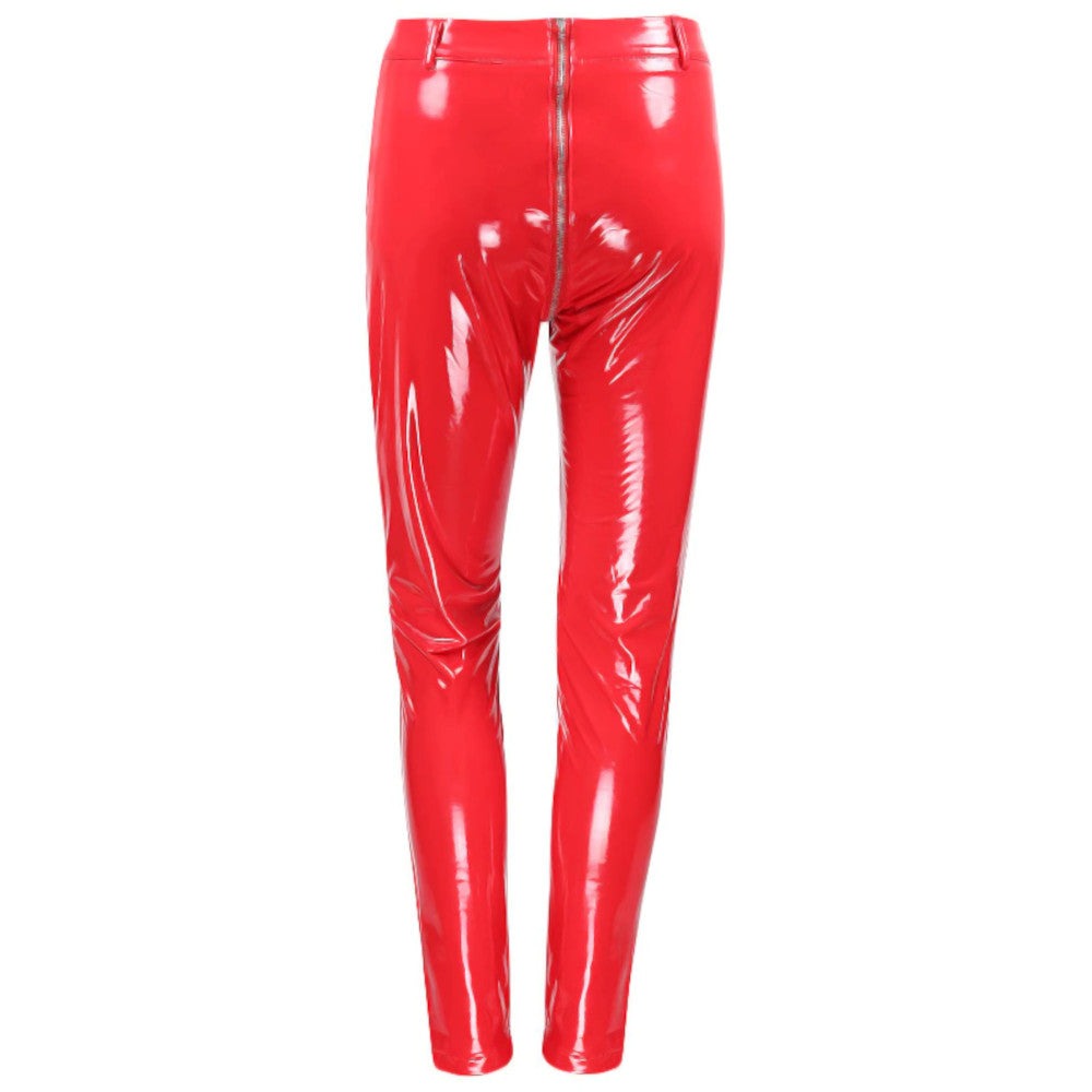 Zipper Crotch PU Pants