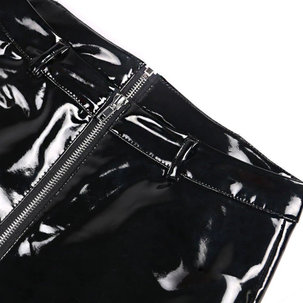 Zipper Crotch PU Pants