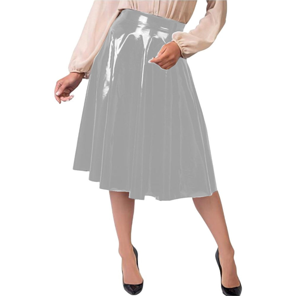 Vintage Vinyl Midi Skirt