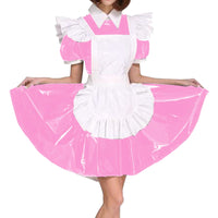 White Aproned PVC Maid Dress