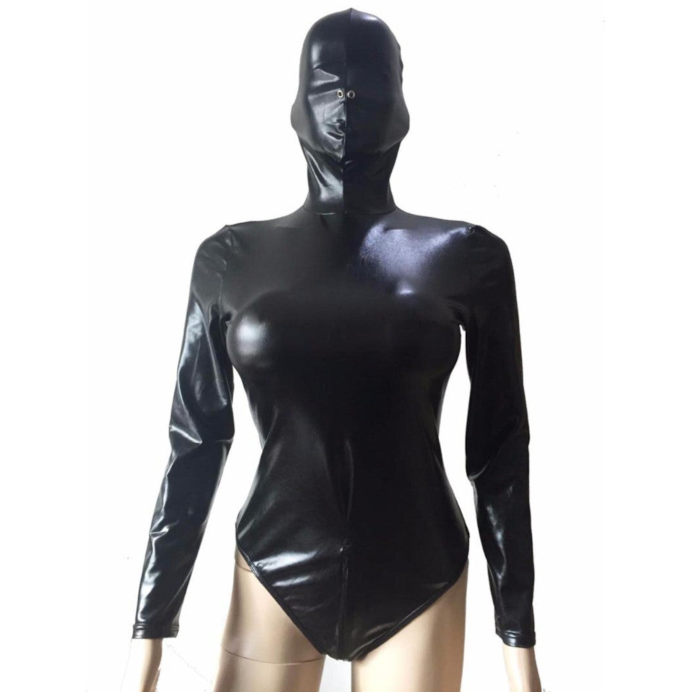 Black PU Leather Suit