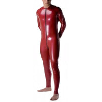 Fiery Zippered Latex Catsuit