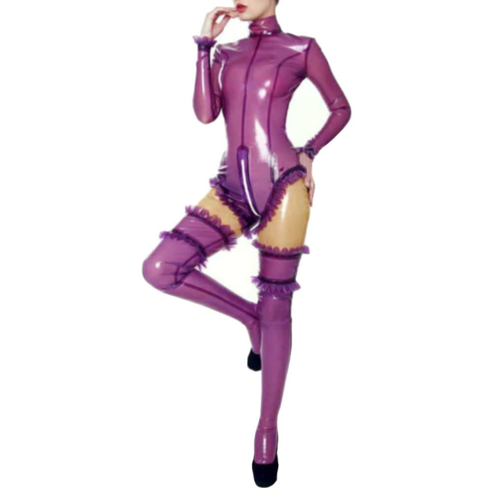 Purple Latex Femdom Gear