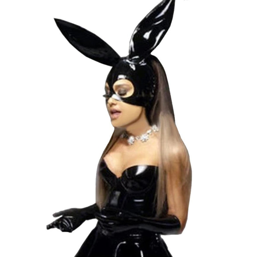 Playful Black Latex Bunny Mask