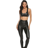 Stretchy Pants Black PVC Leggings