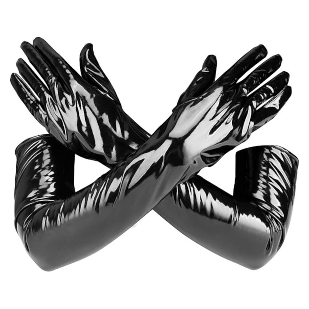 Black PVC Bondage Gloves