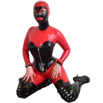 Red Rubber Female Suit