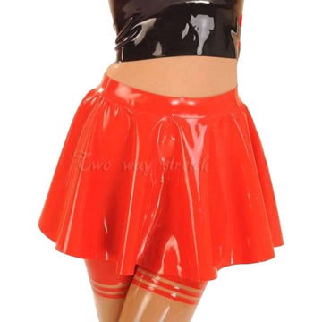 Latex Mini Skater Skirt
