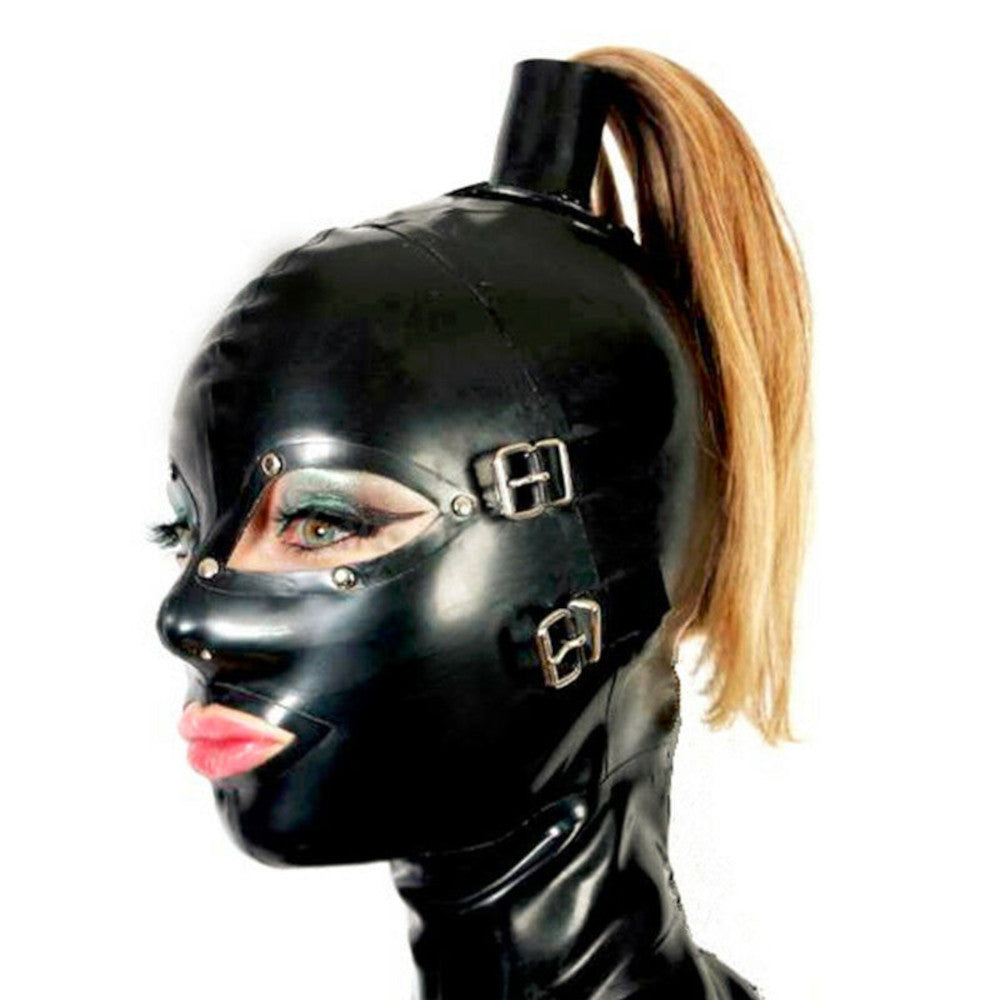 Ponytail Hole Latex Fetish Mask