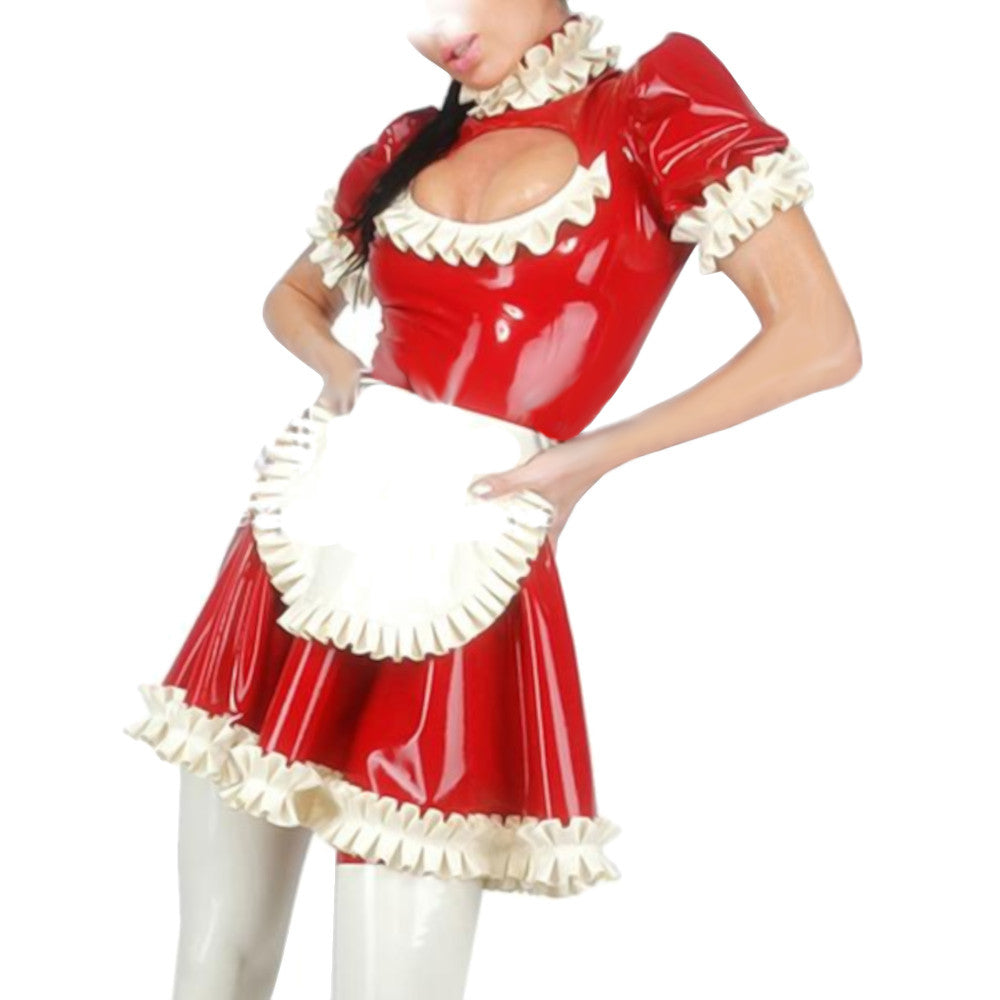 Fiery Latex Maid Dress