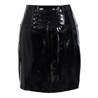 Zipped Black PVC Pencil Skirt