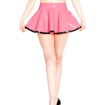 Cheerleader Pink Latex Mini Skirt