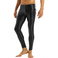 Zippered Crotch Men's Vinyl Pants