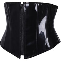 Black Zipped PVC Underbust Corset