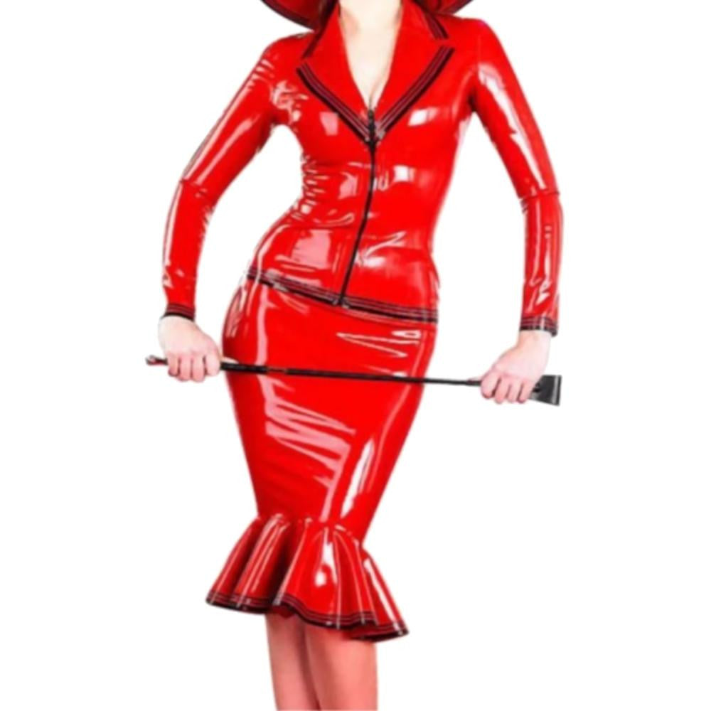 Slutty Red Latex Domme Outfit
