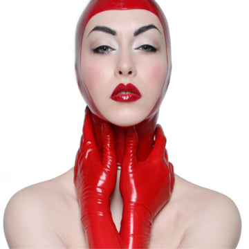 Sultry Open Face Latex Hood