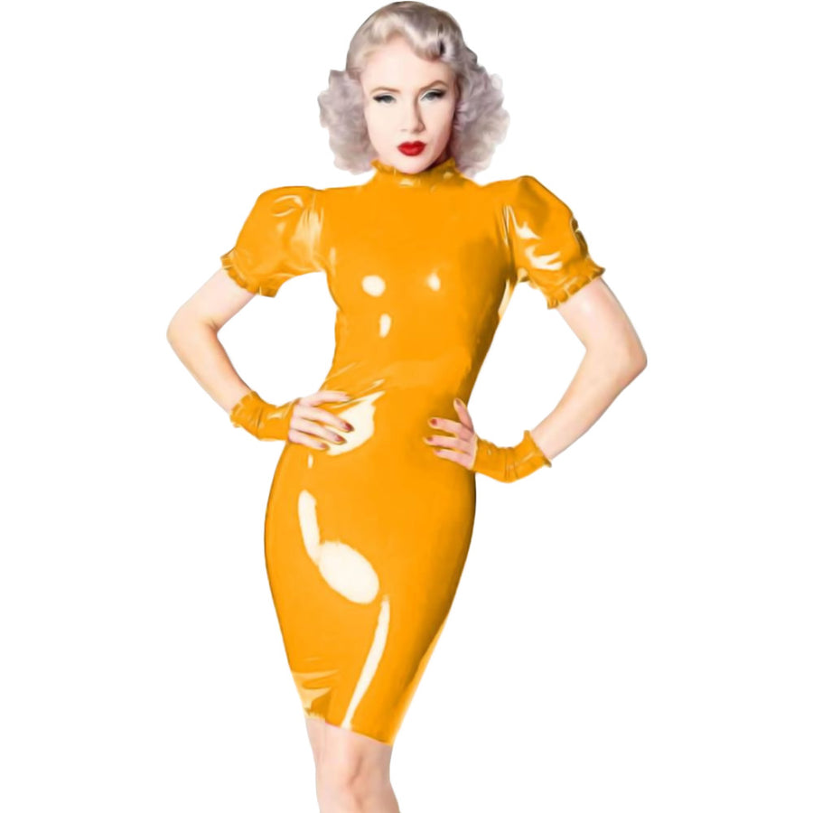 Plus Size PVC Dress with Gloves