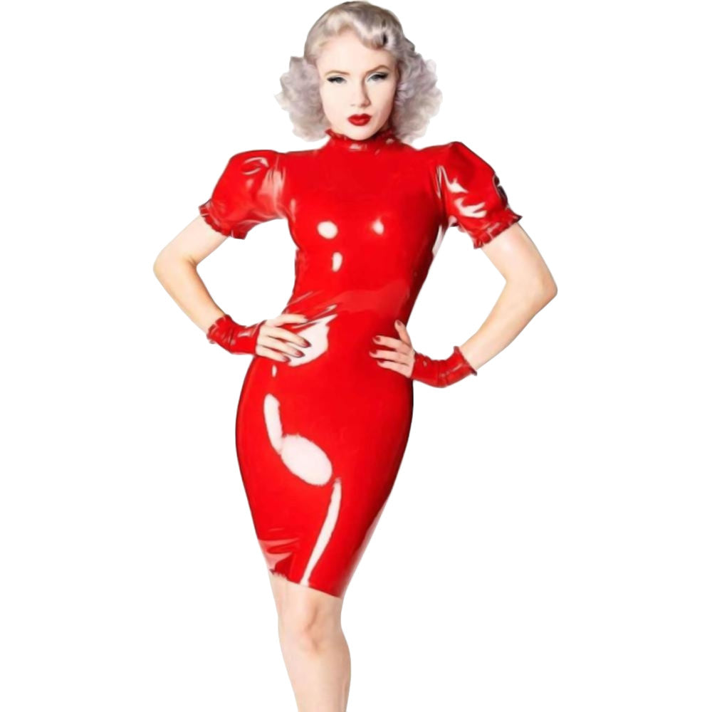 Plus Size PVC Dress with Gloves Laidtex Plus Size PVC Dress with Gloves Laidtex