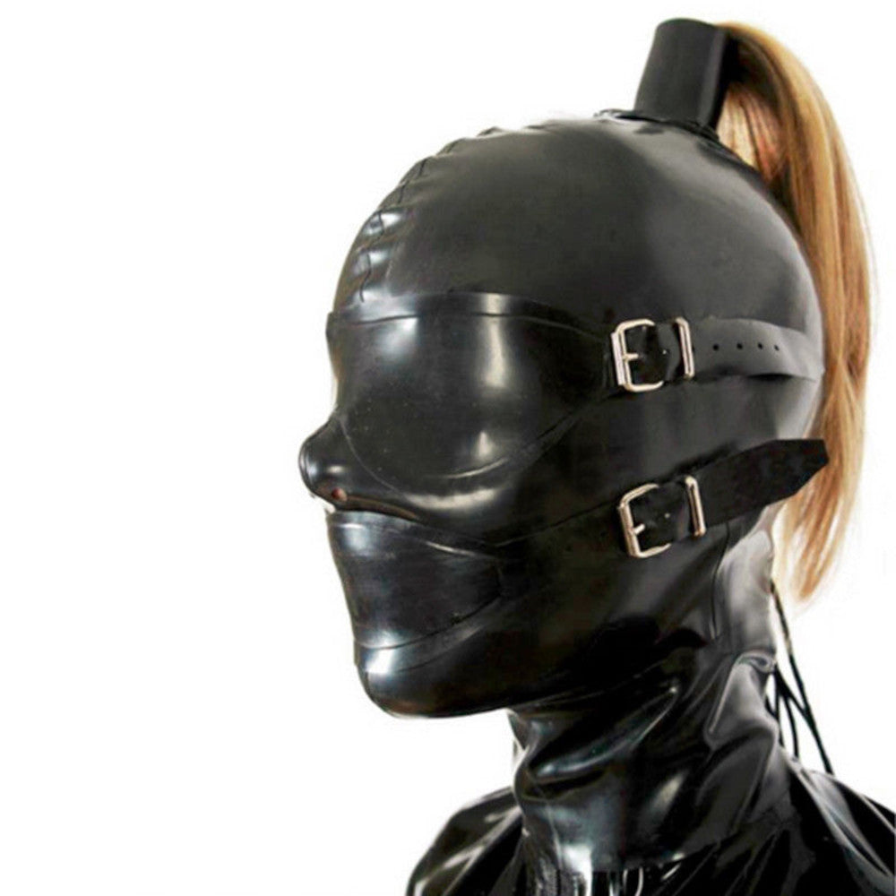 Ponytail Hole Latex Fetish Mask