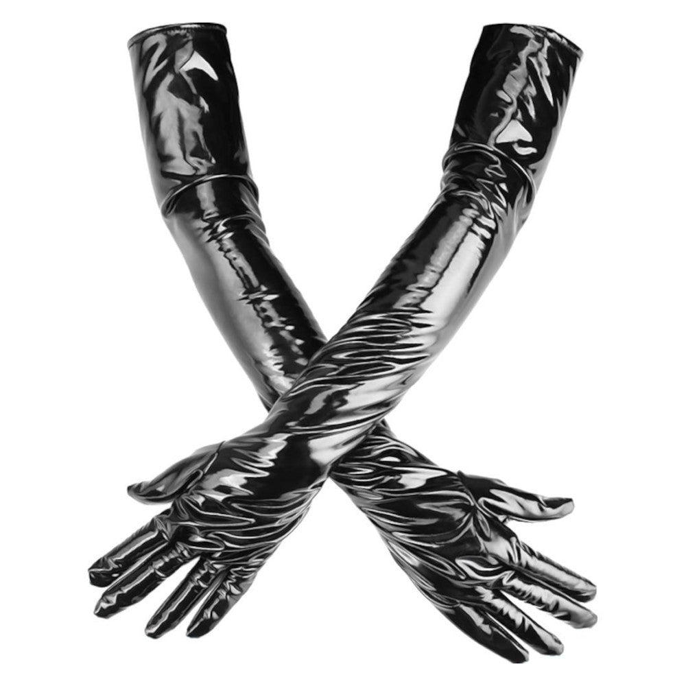 Black PVC Bondage Gloves