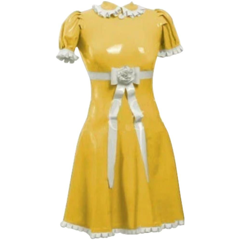 Cute Yellow Rubber Sissy Dress