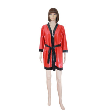Belted Short Latex Robe