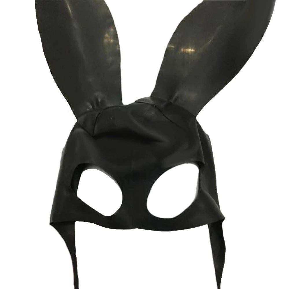 Playful Black Latex Bunny Mask