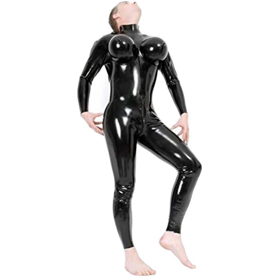Bold Inflatable Latex Boobs Catsuit