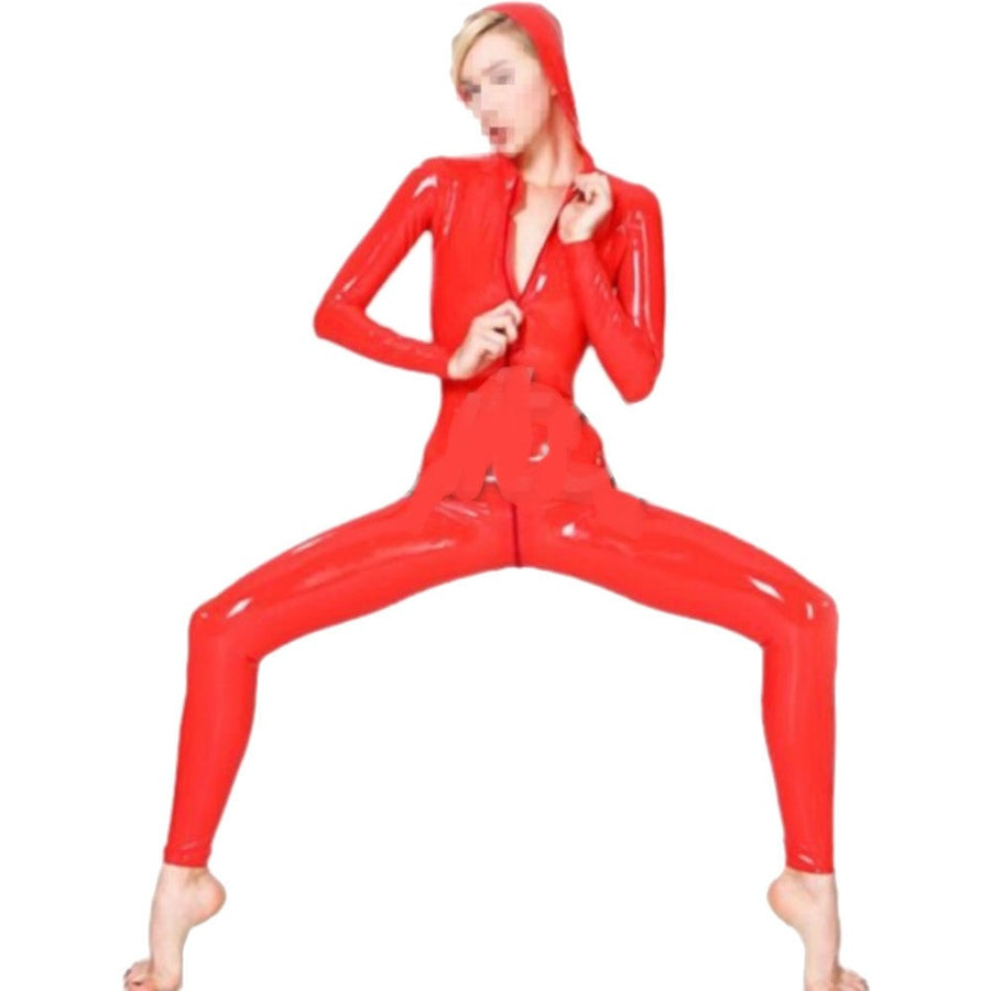 Vibrant Red Latex Jumpsuit