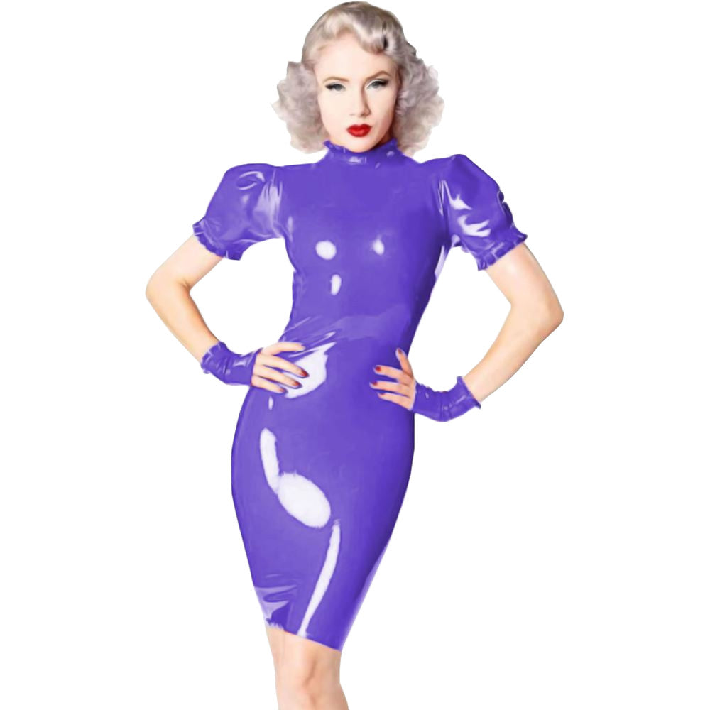 Plus Size PVC Dress with Gloves Laidtex Plus Size PVC Dress with Gloves Laidtex