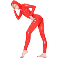 Vibrant Red Latex Jumpsuit