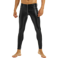 Zippered Crotch Men's Vinyl Pants