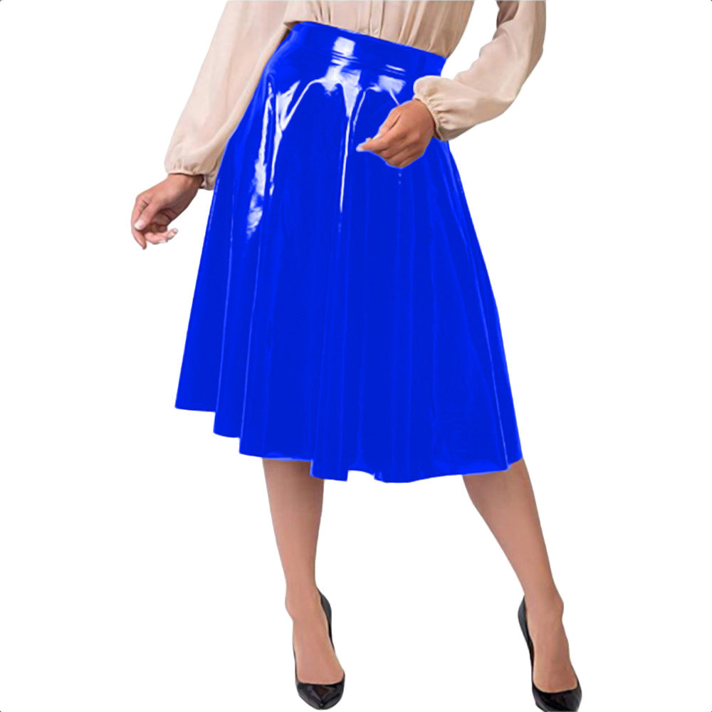 Vintage Vinyl Midi Skirt