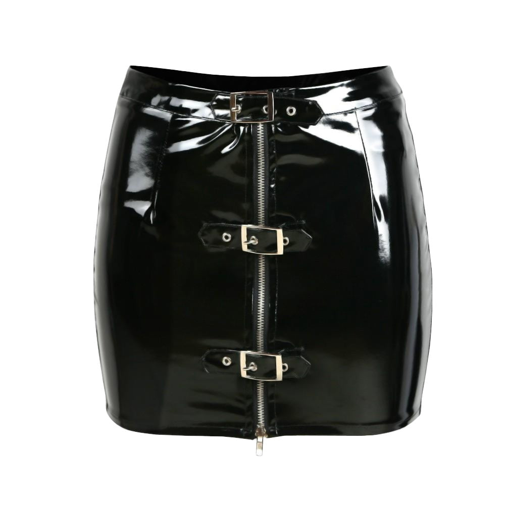 Fab Front Buckled PVC Skirt