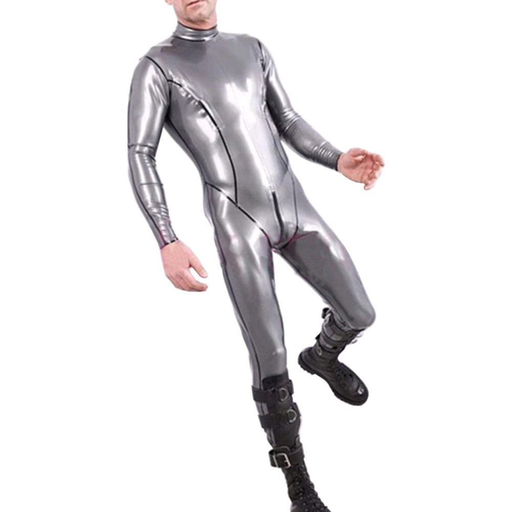 Swank Silver Rubber Catsuit