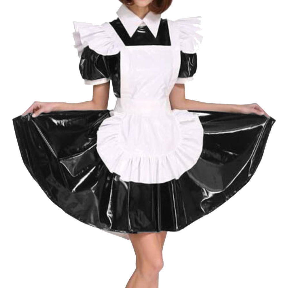 White Aproned PVC Maid Dress – Laidtex