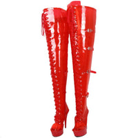 Sassy See-Through Red PVC Boots