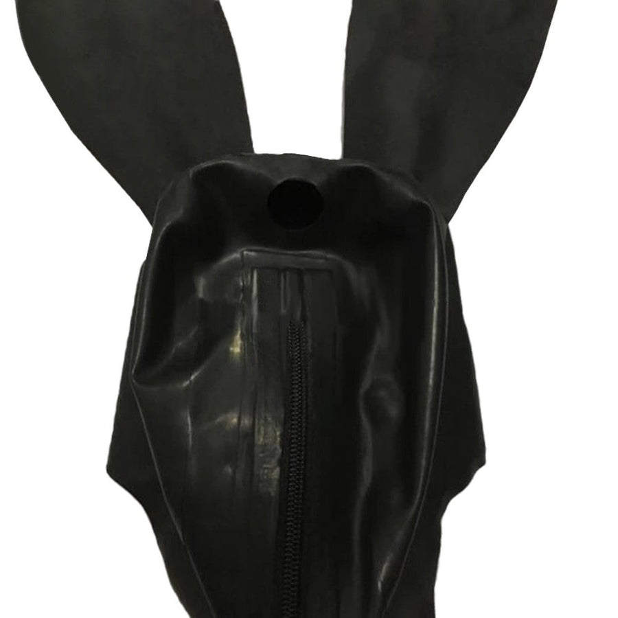 Playful Black Latex Bunny Mask